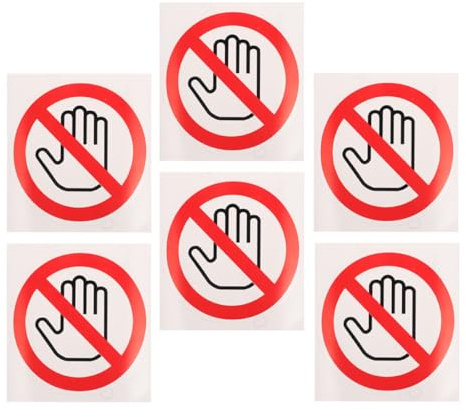 SHINEOFI Lot de 6 Autocollants Panneau « Ne Pas Toucher » Diamètre 100 Mm, Étiquettes D’avertissement de Sécurité Autocollants Adhésifs Résistants, Signalisation Industrielle