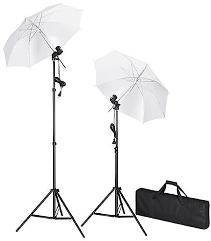 Fotostudioset med vit bakgrund 600 × 300 cm, aluminium bakgrundssystem, 2 dagsljuslampor 24 watt, stativ, skärmar, bärväska, belysning för foto, video, produktfotografering