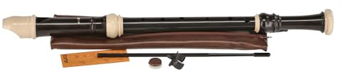 Aulos C-Tenor Recorder Symphony Mod.511B Baroque, Brown with Pocket, Cleaner/Wiper, Fat-Box and Fingering Chart (700097)