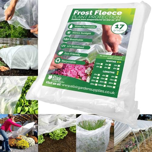 Elixir Gardens 3M Wide Garden Cold/Frost/Wind Fleece for Winter Plant Protection | 3m x 25m