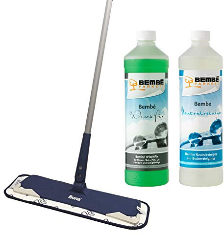 Bembé Erstpflege-Set für Designbeläge, Fliesen, PVC, Linoleum, WischFix + Neutralreiniger + Wischer