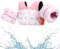 HeySplash Gilet de Natation pour Enfant Bébé, Gilet Flottant d'Entraînement de Natation avec Manches Flottantes, Gilet Survie de Motif Mignon avec Boucle de Sécurité à Sangle Réglable, Baleine Rose