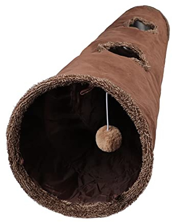 Tunnel pour chat Diamètre 30,5 cm Jouet en daim pliable Grande tube avec trou