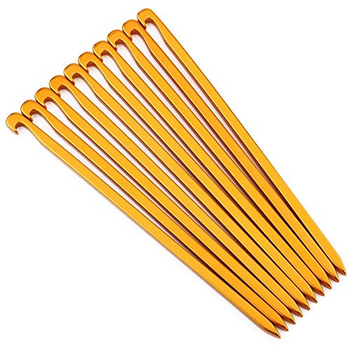 Auto 10 pezzi 16 cm in alluminio robusto baldacchino da campeggio tenda tenda da sole picchetti di roccia chiodi per pali da campeggio, 10 pezzi pali robusti+sarda