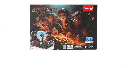 Funnykid FK009-Piratenabenteuer,Brettspiel,Tischspiel，Familienspiel,Kindergeburtstagsparty-Spiel,Wettlaufspiel für 2 bis 4 Spieler ab 3 Jahren,erfordert Zusammenbau