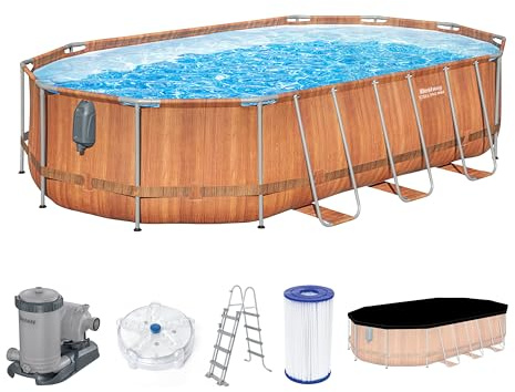 Bestway Juego de Piscina Ovalada Comfort Jet de 20' x 12' x 48/6.10 m x 3.66 m x 1.22 m