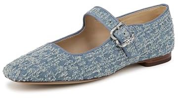 Sam Edelman Women's Michaela Mary Jane Flat, Montrose Blue Fray, 8.5