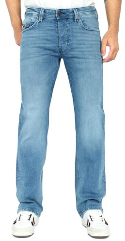 Diesel Larkee-X - Herren Regular Straight Fit Jeans - Blau, Schwarz, Grau, Größe:W34, Farbe:RB066 - Hellblau, Länge:L32