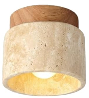 Iyalezirk Wabi-Sabi E27 japansk taklampa i trä, varmt ljus, perfekt för kök, hall, vardagsrum, kontor eller tesalong.