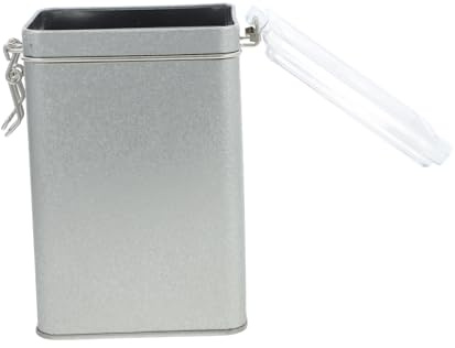 iplusmile lata de ventana tarro de azúcar con tapa recipiente hermético para dulces contenedor de granos de café bote de vacío de café Frascos de almacenamiento con tapas hojalata Plata