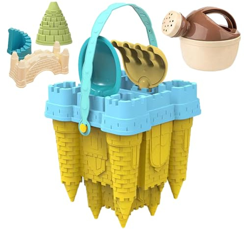 Kit De Château De Sable De Plage - Ensemble De De Sable | Moules De Sable Créatifs, Outils De Pelle Et De Seau, Ensemble De Bâtiments De Château en Plastique, pour avec Sac en Me