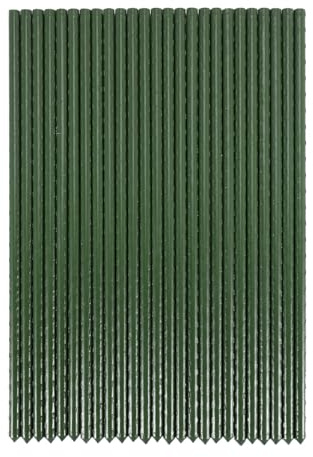 Lafeier Confezione da 25 pali da giardino in metallo rivestito in plastica per piante, supporti per arrampicarsi, alberi, cetrioli, recinzioni, fagioli, 40 cm