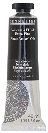 Sennelier Artists' Extra Fine Oil, 40ml Tube, Series 1, Ivory Black, (10-130411-755)