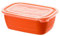 Rotho Eco Mikrowellendose 1l mit Deckel, Kunststoff (PP) BPA-frei, rot/transparent, 1l (19,3 x 13,6 x 7,3 cm)