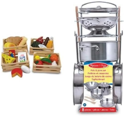 Melissa & Doug - 14265 - Poêlons Et Casseroles & 10271 - Jeu d'imitation - Ensemble d´Aliments