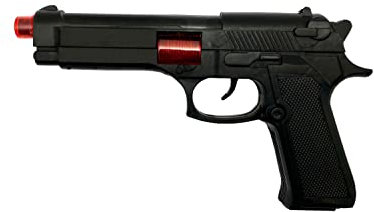 Pistole Schwarz 24 cm mit Sound und Licht Polizei Cop Soldat SWAT SEK Spielzeug Waffe