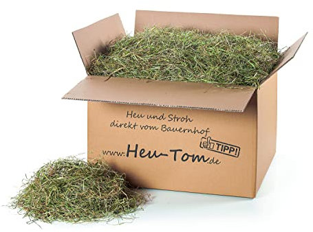 Heu-Tom ® 5kg frisches Kräuterheu 2.Schnitt Grummet Öhmd direkt ab Hof Futter für Meerschweinchen Kaninchen Nager Hamster Hasen