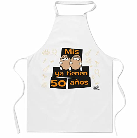mundohuevo Regalo original y divertido. Delantal Mis huevos ya tienen 50 años
