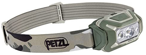 PETZL - Stirnlampe ARIA 2 RGB - 450 Lumen, Camo, Mit drei AAA-/LR03-Batterien gelieferte