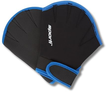 Sporti Swimming Aquatic Gloves, Neoprene, Water Resistance Webbed Hand for Diving, Fit Water Aerobics - Neoprene Webbed Fitness Gloves - Black - Medium