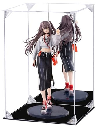 FHMIDIC Acryl Vitrine, transparente Actionfiguren Vitrine mit verspiegelter Rückseite, staubdichter Schaukasten, Alternative Glasvitrine für Sammlerstücke, Figuren, Modelle, Spielzeug (20x20x30cm)