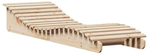 vidaXL Sonnenliege, Sonnenbett Ergonomisch mit Liegefläche in S-Form, Gartenliege mit Latten-Design, Outdoor Liege Holzliege Poolliege, Massivholz Kiefer