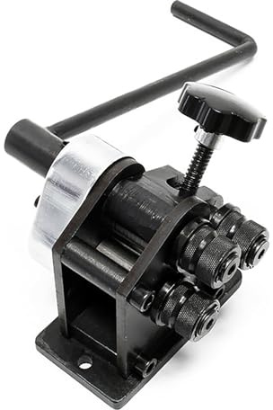 NGARY Ring Roller Bender, Hand Tubing Bender Steel Ring Roller Bender with 12.59in Handle, 1/4 Round Steel and 1 x 1 Flat Steel Rolling Roll Bending, Roll Pipe Bending Machine Tool