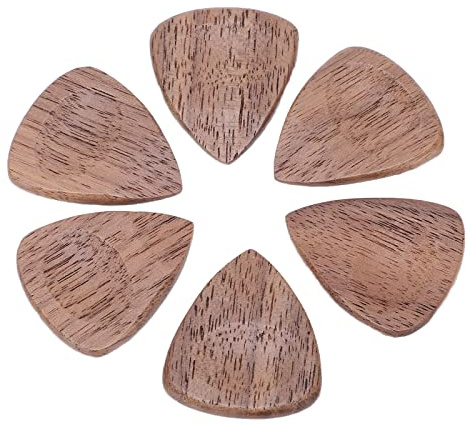 6Pcs Ukulele Wooden Picks, Wooden Guitar Picks, Guitar Picks Kit for Playing Or Plucking with Precision and Ease (black walnut pick)