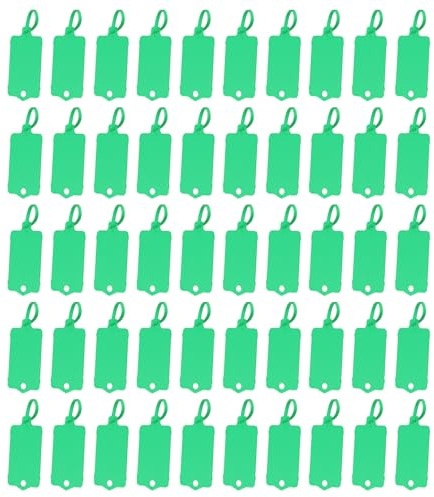 PATIKIL Étiquettes en Plastique Réutilisables, 100Pcs Étiquettes d'Expédition Étanches pour l'Étiquetage Marqueurs Inscriptibles Attaches Étiquettes de Stockage Vert