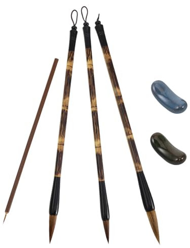 Lurrose 1 Satz Langhao-Pinselset Kalligrafie Pinsel Schreibpinsel Kalligrafie Papier Zeichenpinsel Set japanische Kanji-Pinsel Kalligrafiepinsel mit feinem Haar Aluminiumstange