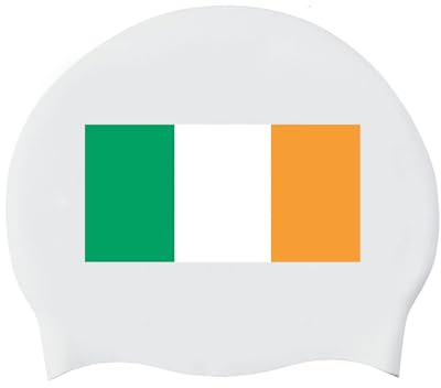 Silicone Swim Cap Ireland National Flag Graphic Design, Swim Caps for Women Men Adults Youths Unisex, Swimming Cap for Long & Short Hair, Non Slip, Easy Wear and Removal Ireland One Size