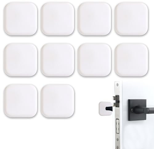 Door Knob Stoppers, 10 Pcs Wall Door Handle Stopper Protectors Self Adhesive 4cm White Rubber Doors Stopper Bumper for Walls