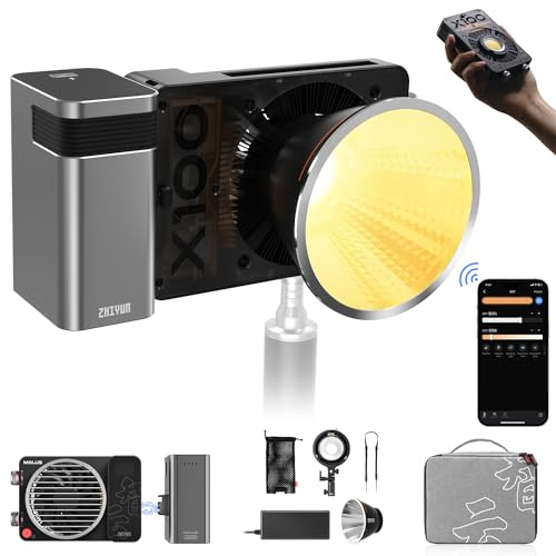 Luz de Video ZHIYUN MOLUS X100 Bi-Color Combo de 100 W [Oficial] Versión Mejorada V2 Iluminación portátil para fotografía Profesional, 2700 K ~ 6500 K CRI ≥ 95 TLCI ≥ 97 para fotografía de Youtube TT