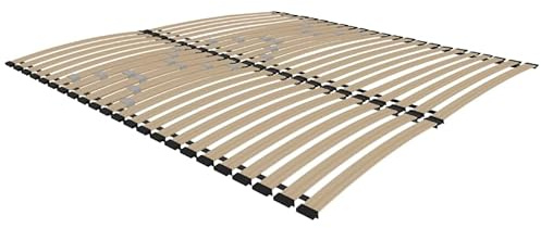 BDW DUALFLEX - Rete a doghe, 250 kg, telaio per letto regolabile, in legno di faggio, regolazione della durezza nella regione lombare, 46 strisce (180 x 200)