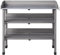 RANRHA Outdoor Potting Bench Table with Stainless Steel Top – Grey Wooden Frame, 3 Hooks, 2 Shelves, Gardening Workstation for Patio, Balcony & Backyard