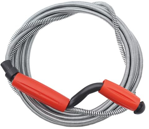 Alambre Desatascador Tuberias 5m × 6mm Cable Desatascador Tuberias Espiral de Limpieza de Tuberías Muelle Desatascador Fregadero para Limpiar Inodoros Fregaderos de Cocina y Tuberías