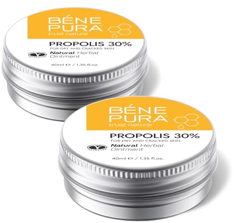 BenePura Propolis Salbe, Natürliche 30% Propolis Salbe für Juckende, Trockene und Rissige Haut, 40 ml (2er Pack)
