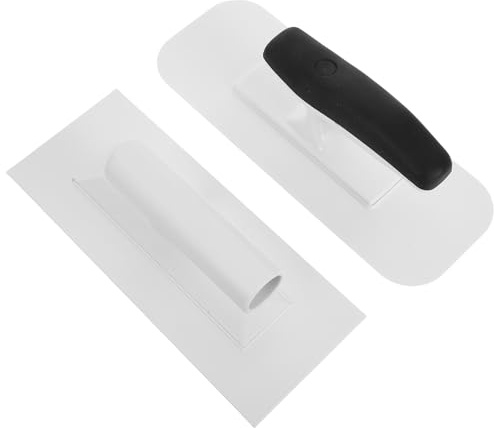 Toddmomy Llana de Acabado de Yeso 2 Piezas Espátulas de Plástico Ergonómicas Borde Redondeado y Recto Herramientas para Alisar Paredes y Revestimientos Artísticos Uso Profesional y