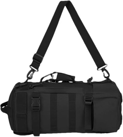 Generisk fiskeryggsäck, Tackle-ryggsäck, utomhusförvaringsväska för fiskeutrustning med spöhållare – Tackle Sling Bag för fiskeutrustning, förvaringsväska för fiske, camping, vandring, svart