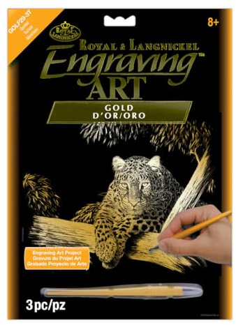 Royal Brush Gold Foil Engraving Art Kit 8X10, Spotted, White
