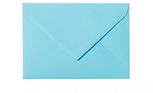 Paper24 50 hochwertige Briefumschläge C6 114x162 mm mit Spitzlasche, 120g, Farbe: 18 Blau