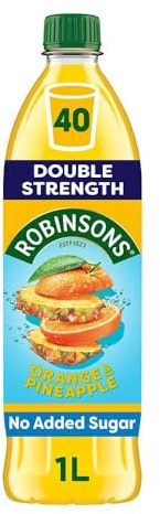 Robinsons Fruit Squash Double Strength Orange & Pineapple No Added Sugar 1L
