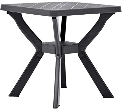 vidaXL Mesa Jardín Bistró Exterior Mueble Escritorio Aire Libre Decoración Restaurante Comedor Tablero Balcón Plástico Gris Antracita