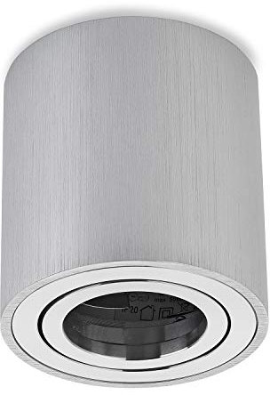 Sweet LED Marco de Aluminio - Foco de Superficie IP20 Orientable Con Casquillo GU10, 230V - Redondo 80x84mm, Plateado