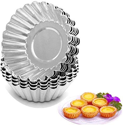 30 pcs Egg Tart Molds, Mini Aluminum Cake Muffin Moulds, Non-Stick Reusable Cupcake, Cookie Baking Moulds Tools