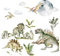 Grandora XXL Dinosaurier Wandtattoo Mond Wandsticker Dino für Baby Kinderzimmer Wandaufkleber Wanddeko DL819-2