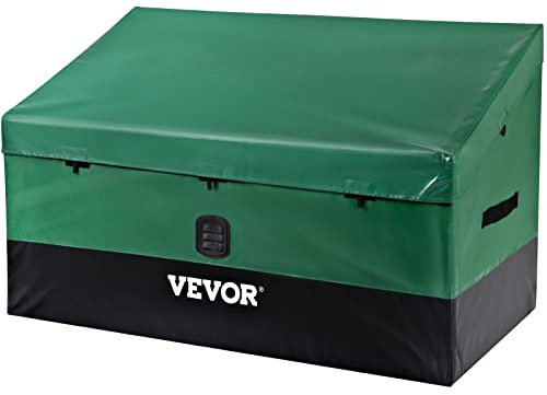 VEVOR Boîte de Rangement Extérieur 440 L Coffre de Stockage Jardin Étanche Portable Cadre Galvanisé Bâche PE Garder Outils Garage Jouets des Enfants pour Maison Camping Terrasse Piscine 122x63x75 cm