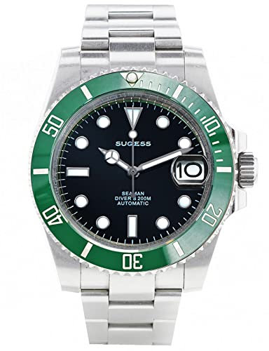 Sugess Ocean Star SP126610LV Automatische mechanische Taucher-Sportuhr, 200 m, 316L Edelstahl, Keramik-Lünette, NH35A, silber