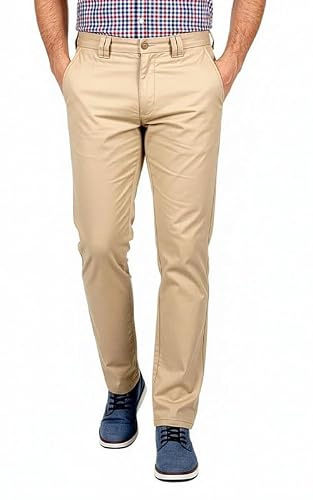 Jolliman Mens Smart Chino Trousers Stretch Waist Smart Formal Casual Business Office Waist Upto 48