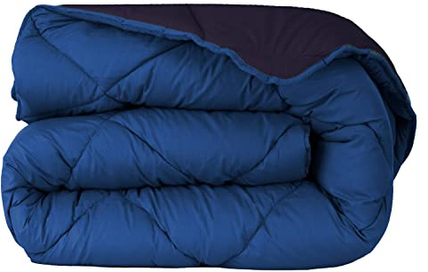 various Edredón Nórdico Bicolor - Edredón 400 gr/m² Microfibra de Poliéster 100% Reversible Transpirable Rellno Fibra Hueca siliconada válido para Cama de 160/200-280 x 270 cm Color Azul y Marino